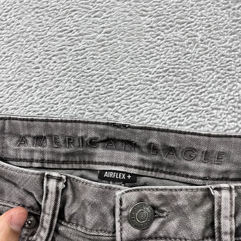 American Eagle Athletic Skinny Airflex Jeans Men's 30x30*  Distressed Gray Denim